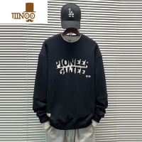 YANXU新款圆领字母印花卫衣男美式潮流宽松休闲百搭青少年上衣内搭
