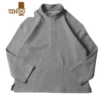 YANXU22新款美式半拉链外套卫衣男长袖polo立领华夫格上衣