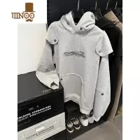 YANXUooohmygo秋季美式刺绣解构连帽卫衣男潮牌宽松感小众休闲上衣