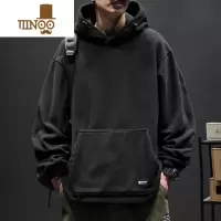 YANXU冬季摇粒绒连帽卫衣男加绒加厚休闲宽松大码羔绒套头长袖上衣潮