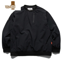 YANXU速干轻薄百搭机能男美式复古潮牌圆领刺绣卫衣外套宽松套头