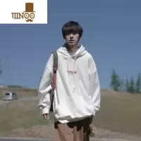 YANXU2023秋季新款男连帽卫衣360g字母发泡印花休闲百搭套头潮牌上衣