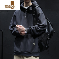 YANXU卫衣男新款连帽长袖上衣加绒加厚大码胖子男士打底衫潮