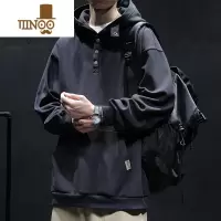 YANXU卫衣男新款连帽长袖上衣加绒加厚大码胖子男士打底衫潮