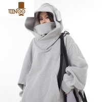 YANXUH GANG X美式潮牌机能风外套高领连帽卫衣男女小众设计感宽松上衣