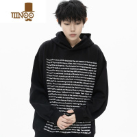 YANXUKKKVIBE满版印花字母宽松套头连帽卫衣外套男女情侣cleanfit