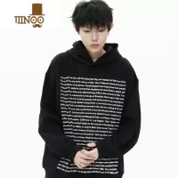 YANXUKKKVIBE满版印花字母宽松套头连帽卫衣外套男女情侣cleanfit