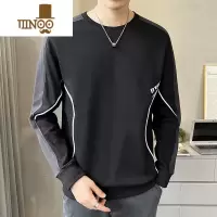YANXU男士圆领卫衣2023春装新款潮牌ins打底衫加绒加厚长袖上衣