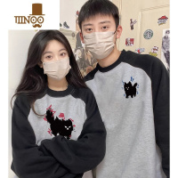 YANXU不一样情侣装卫衣2023新款小众oversize圆领衣服感外套