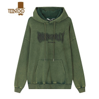 YANXU做旧水洗字母涂鸦连帽卫衣男潮牌宽松美式街头风复古上衣