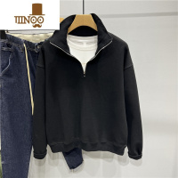 YANXU2023春季新款纯色日系宽松男士半拉链立领卫衣简约百搭套头衫外套