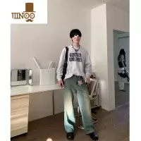 YANXUMaintain Oneself美式复古字母圆领卫衣重工宽松百搭上衣男女