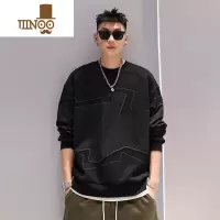 YANXU有术兔子撞色圆领卫衣情侣秋季新款韩版ins休闲慵懒风大码外套男