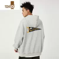 YANXU秋季连帽卫衣潮男新款刺绣印花美式情侣基础简约百搭长袖外套上衣
