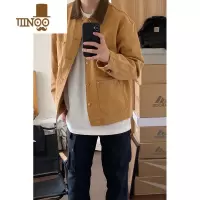 YANXUins美式复古水洗做旧多口袋工装牛仔夹克男 秋季休闲百搭情侣外套