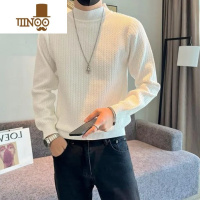 YANXU新款半高领男士休闲针织毛衣潮流内搭帅气纯色打底衫上衣男