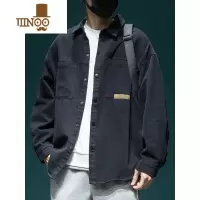 YANXU日系穿搭工装衬衫男士长袖2023秋季新款休闲衬衣潮牌夹克上衣外套