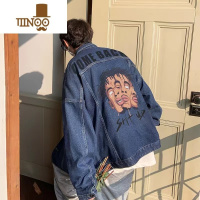 YANXU牛仔外套男2023新款高街hiphop宽松夹克美式潮牌复古百搭上衣