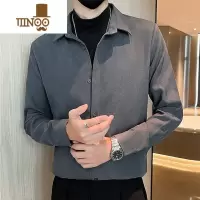 YANXU秋季网红新款毛呢衬衫领假毛衣男韩版潮流轻熟风针织衫外套潮