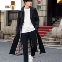 YANXU风衣设计感男超长款过膝帅气胖子加肥加大码英伦风外套