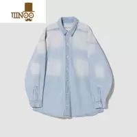 YANXUCWEK春季新款男士渐变工装牛仔衬衫夹克日系休闲潮