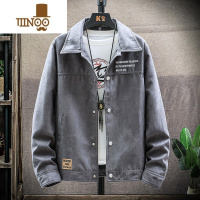 YANXU男士外套2023新款潮牌休闲冬装翻领潮流ins上衣服牛仔夹克