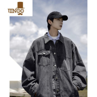 YANXU美式牛仔外套男士潮牌高街百搭休闲夹克复古学生日系男生春装痞帅