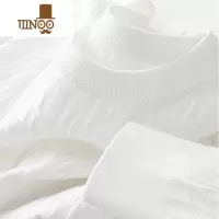YANXU软糯舒适~秋季薄款雪尼尔保暖提花白色圆领毛衣男修身针织衫男士