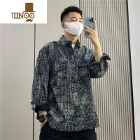 YANXUMYT新款男士长袖衬衫日系复古灯芯绒休闲宽松感衬衣外套