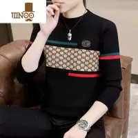 YANXU2023新款男士长袖t恤潮流针织打底衫男装秋衣内搭休闲上衣服