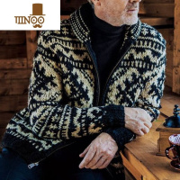 YANXU2023欧美加厚针织开衫外套男长袖提花毛衣大码Men's knitwear