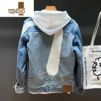 YANXU四季ins牛仔上衣水洗潮牌情侣夹克衫宽松大码印花外套休闲衣服男