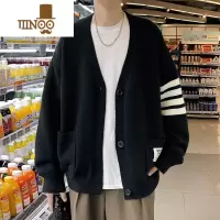 YANXU男士毛衣长袖针织开衫外套男ins潮牌宽松线衣男装2022新款