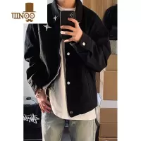 YANXUins美式高街潮流金属设计感牛仔夹克男 秋季休闲百搭宽松情侣外套