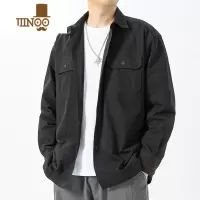 YANXU军绿色水洗工装衬衫男多口袋日系港风长袖百搭衬衣男休闲春季潮牌