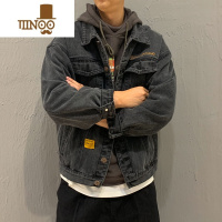 YANXU潮牌秋款工装牛仔外套男士韩版宽松百搭夹克男秋季刺绣翻领上衣服