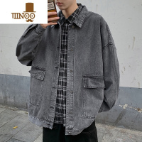 YANXU港风痞帅牛仔外套男韩版潮流宽松bf欧美街头潮牌ins复古工装夹克