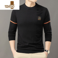 YANXU男士长袖t恤装薄款300斤大码中年针织衫圆领套头胖子加肥加大