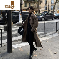 YANXU风衣男生感克苏鲁薄款中长款休闲翻领男士战壕大衣外套