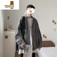 YANXU灯芯绒衬衫男外套韩版潮流帅气宽松长袖上衣痞帅ins港风日系