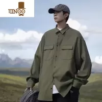 YANXU日系cityboy衬衫男秋季胖子加肥加大痞帅衬衣长袖感休闲外套