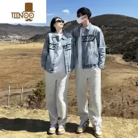 YANXU秋季男士外套新款2023年拼接牛仔夹克网红痞帅高街情侣装超火