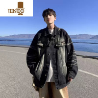 YANXU渐变色牛仔外套男秋季美式工装复古潮牌感夹克情侣百搭夹克潮