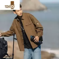 YANXU日系复古工装衬衫男潮牌设计感小众宽松休闲长袖衬衣外套潮