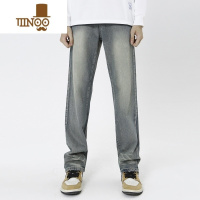 YANXUBZYC复古水洗做旧牛仔裤潮牌男女美式vibe高街宽松直筒裤子