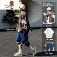 YANXU日系连帽衬衫男生酷帅穿搭套装夏季感搭配一整套防晒马甲背心