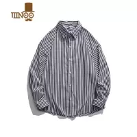 YANXUSYP日系不系男生四季长袖条纹休闲潮流宽松cityboy外搭青春衬衫
