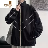 YANXU男士外套款韩版潮流青少年棒球服立领夹克男ins潮牌宽松褂子