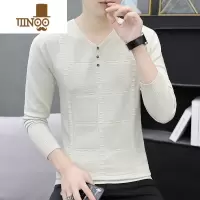 YANXU男士秋季潮流v领薄款毛衣新款鸡心领针织衫百搭帅气套头打底线衣