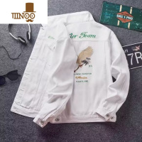 YANXU刺绣牛仔外套男潮牌痞帅宽松百搭夹克男士款韩版潮流帅气上衣